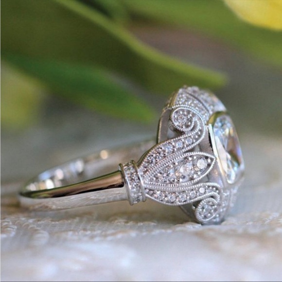 New 925 Silver Vintage Art Deco Diamond Ring 💍 - Picture 4 of 5